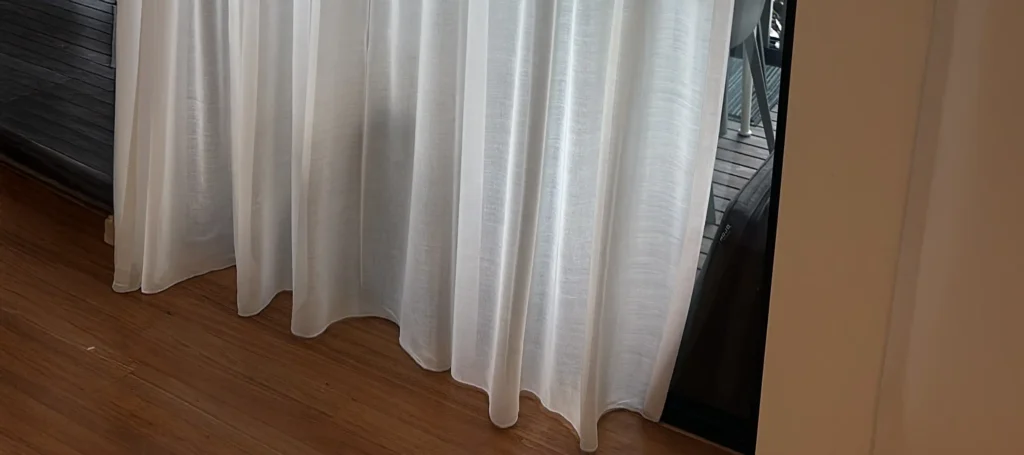 sheer curtains filtering UV light 