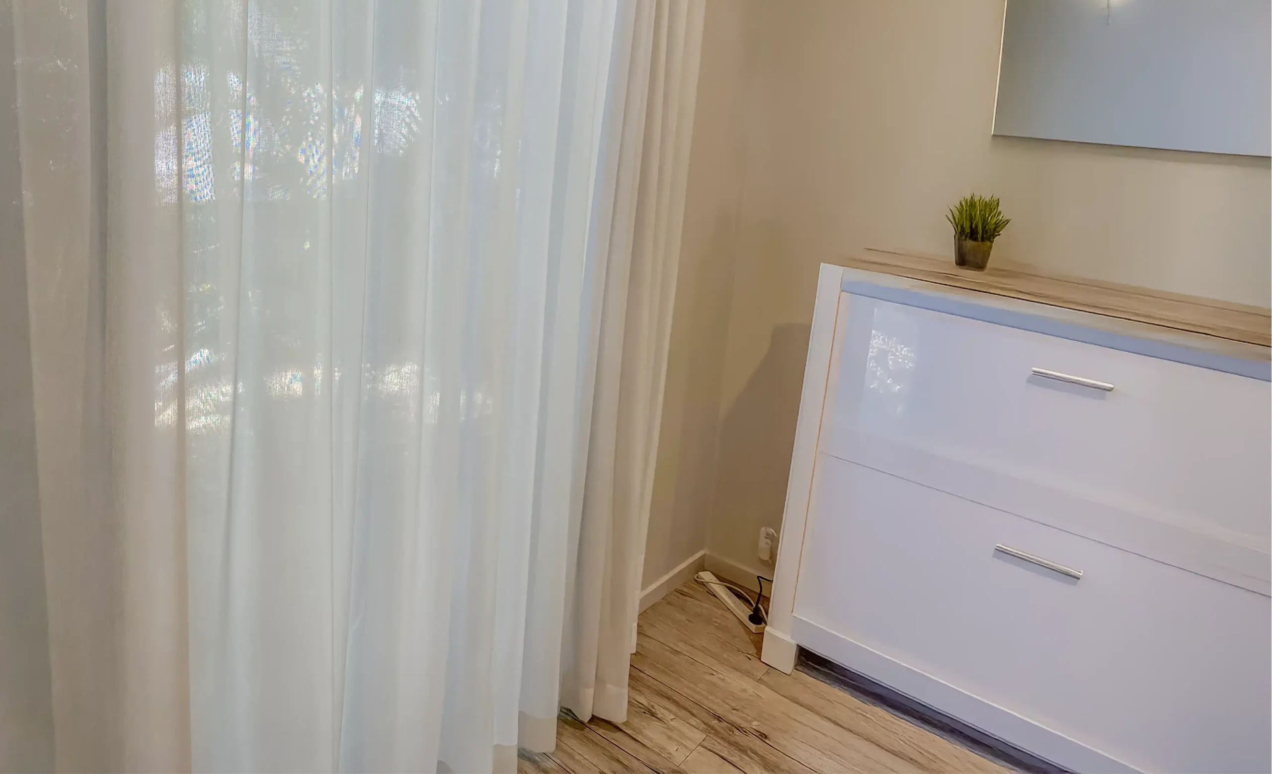 Curtain looking fresh and spotless after professional cleaning